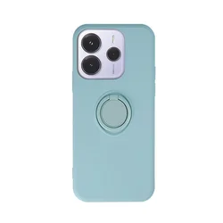 Telefontok Xiaomi redmi Note 14 5G - Grip zöld szilikon tok, kitámasztó ujjgyűrűvel-1