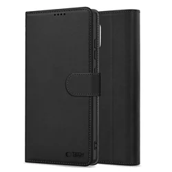 Samsung Galaxy A56 5G telefontok - Tech- Protect Wallet - fekete bőr könyvtok, ráhajtófüllel ﻿-2