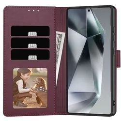 Samsung Galaxy A36 5G telefontok  Tech- Protect Wallet - szeder színű bőr könyvtok, ráhajtófüllel -1