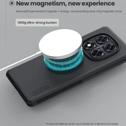 Telefontok Xiaomi Redmi Note 14 Pro 5G - Nillkin Super Frosted - fekete hátlap tok beépített mágnessel (MagSafe tartóval kompatibilis)-3