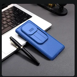Telefontok Xiaomi Redmi Note 14 Pro 5G - Nillkin csúsztatható kameravédős kék hátlap tok-2
