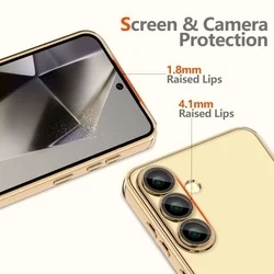 Samsung Galaxy A56 5G telefontok - Tech-Protect Magflex - MagSafe kompatibilis átlátszó hátlap tok, arany szilikon kerettel-2