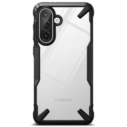Samsung Galaxy A56 5G telefontok - Ringke Fusion X - fekete keretes átlátszó, ütésálló hátlap tok-1