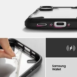 Samsung Galaxy A56 5G telefontok - Ringke Fusion X - fekete keretes átlátszó, ütésálló hátlap tok-2