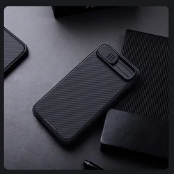 Telefontok iPhone 16e - Nillkin csúsztatható kameravédős fekete hátlap tok-7