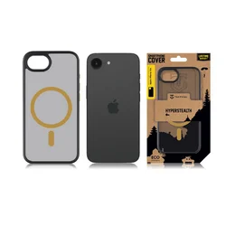Telefontok Tactical MagForce - iPhone 16e - MagSafe kompatibilis áttetsző fekete/sárga műanyag hátlap tok-2
