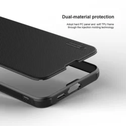 Telefontok Samsung Galaxy A56 5G - Nillkin Super Frosted - fekete hátlap tok beépített mágnessel (MagSafe kompatibilis)-2