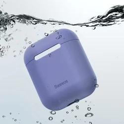 AirPods 1/2 tartó: Baseus ultravékony lila szilkongél AirPods 1/2 tartó-3