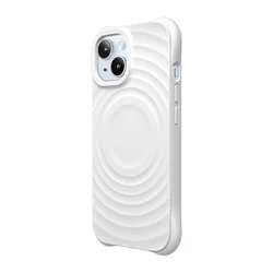 iPhone 15 telefontok - Pastel Wave - MagSafe kompatibilis fehér szilikon hátlap tok-1