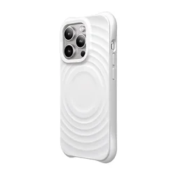 iPhone 12 Pro telefontok - Pastel Wave - MagSafe kompatibilis fehér szilikon hátlap tok-1