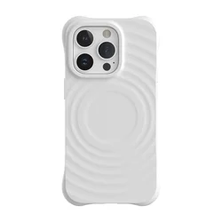 iPhone 15 Pro telefontok - Pastel Wave - MagSafe kompatibilis fehér szilikon hátlap tok-2