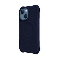 iPhone 15 telefontok - Pastel Wave - MagSafe kompatibilis kék szilikon hátlap tok-3