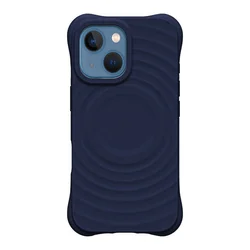 iPhone 15 telefontok - Pastel Wave - MagSafe kompatibilis kék szilikon hátlap tok-1