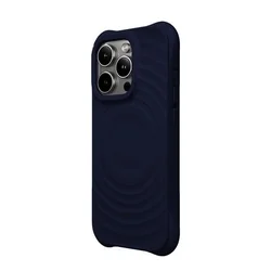 iPhone 15 Pro telefontok - Pastel Wave - MagSafe kompatibilis kék szilikon hátlap tok-3