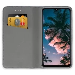 Telefontok Honor X8c - kék mágneses szilikon keretes könyvtok-3