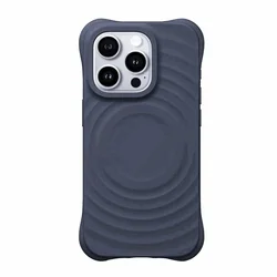 iPhone 14 Pro telefontok - Pastel Wave - MagSafe kompatibilis szürkéskék szilikon hátlap tok-1