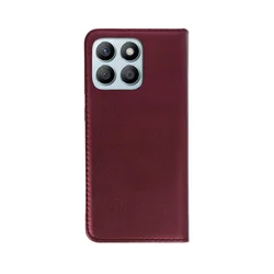 Telefontok Honor X8c - Smart Magnetic burgundy szilikon keretes mágneses könyvtok-2