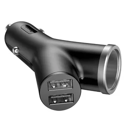 BASEUS BSC-C16N fekete Autós töltő - szivartöltő + kettős USB-1