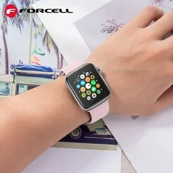 Apple Watch 38 / 40 / 41 mm okosóra szíj - F- Design FS01 - púder pink szilikon szíj-1
