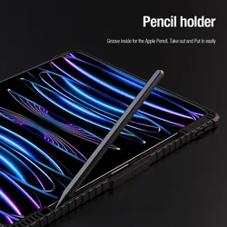 Tablettok iPad Pro 13 2024 (7. Gen, 13 coll) - Nillkin Bumper - fekete ütésálló smart case tablettok ceruza tartóval, mágneses füllel-6
