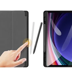 Tablettok Samsung Galaxy Tab S10 FE 10,9 coll (SM-X520, SM-X526) - DUX DUCIS DOMO fekete smart case ceruza tartóval-2