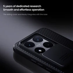 Xiaomi 14T 5G - Nillkin csúsztatható kameravédős fekete hátlap tok-2