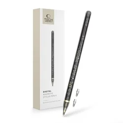 TECH-PROTECT DIGITAL MAGNETIC STYLUS PEN ”4” - aktív érintő ceruza tablethez, átlátszó / fekete-5