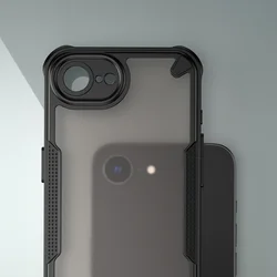 iPhone 16e telefontok - Defender Matt - fekete/áttetsző ütésálló hátlap tok-3