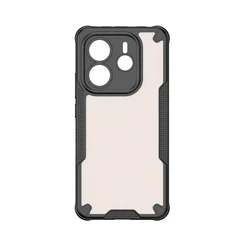 Xiaomi Redmi Note 14 5G telefontok - Defender Matt - fekete/áttetsző ütésálló hátlap tok-1