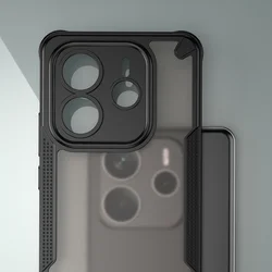 Xiaomi Redmi Note 14 5G telefontok - Defender Matt - fekete/áttetsző ütésálló hátlap tok-2