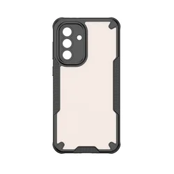 Samsung Galaxy A16 5G telefontok - Defender Matt - fekete/áttetsző ütésálló hátlap tok ﻿-1