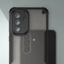Samsung Galaxy A16 5G telefontok - Defender Matt - fekete/áttetsző ütésálló hátlap tok ﻿-2