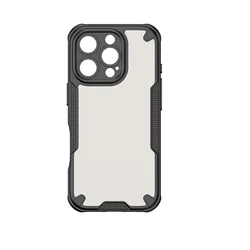 iPhone 16 Pro telefontok - Defender Matt - fekete/áttetsző ütésálló hátlap tok-1