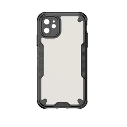iPhone 11 telefontok - Defender Matt - fekete/áttetsző ütésálló hátlap tok-1