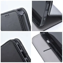 Xiaomi Redmi Note 14 4G / LTE telefontok - Smart Magnetic fekete szilikon keretes mágneses könyvtok-4