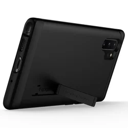 Telefontok Samsung Galaxy Note 10+ (Note 10 Plus) - Spigen Armor fekete ütésálló, kitámasztható hátlap tok-1