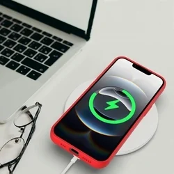 iPhone 16e telefontok - piros szilikon hátlap tok-3