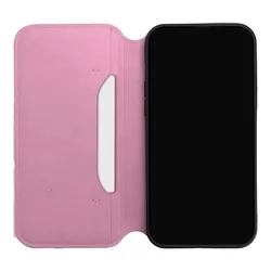 Telefontok Xiaomi Redmi Note 14S - Dual Pocket - pink mágneses átlátszó szilikon keretes könyvtok-1
