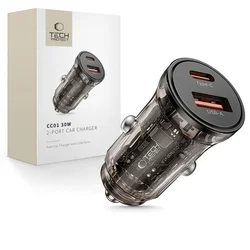 Tech- Protect CC01 - szivartöltő fej, USB / Type-C (USB-C), 30W, fekete-4