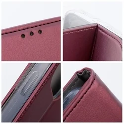 Honor 400 Lite 5G telefontok - Smart Magnetic burgundy szilikon keretes mágneses könyvtok-5