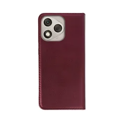 Honor 400 Lite 5G telefontok - Smart Magnetic burgundy szilikon keretes mágneses könyvtok-2