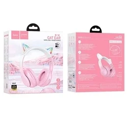 HOCO W42 Cat - vezeték nélküli fejhallgató - pink ﻿-2