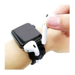 Okosóra szíjra rögzíthető headset tartó, piros szilikon (1db)-3