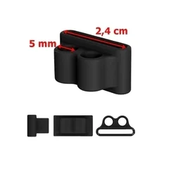 Okosóra szíjra rögzíthető headset tartó, fekete szilikon (1db)-2