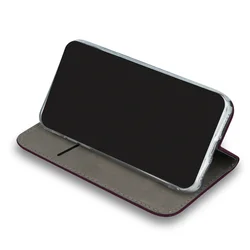 Motorola Edge 60 Fusion 5G telefontok - Smart Magnetic - burgundy szilikon keretes mágneses könyvtok-5