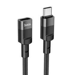 Hoco U107 - Type-C / Type-C (USB-C) hosszabító kábel, fekete, 1,2m-4