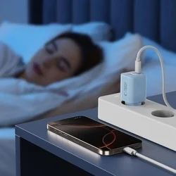 Tech-Protect NCM33W - USB / Type-C (USB-C) portos kék hálózati gyors töltőfej, 33W-6