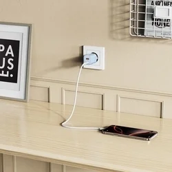 Tech-Protect NCM33W - USB / Type-C (USB-C) portos kék hálózati gyors töltőfej, 33W-5