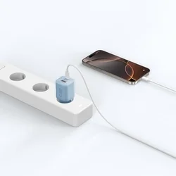 Tech-Protect NCM33W - USB / Type-C (USB-C) portos kék hálózati gyors töltőfej, 33W-4