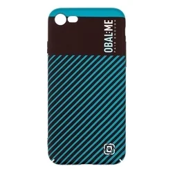 OBAL:ME Flossy Stripes telefontok - iPhone SE3 2022 - műanyag hátlap tok, fekete/türkiz-1